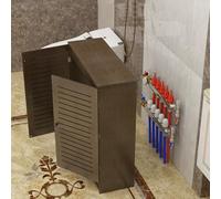 Modern PVC Radiator Covers for HomeSlatted Decorative Heating Cabinet with 2 Doors for Living Room Bedroom & Hallway (31x31x8 in / 80x80x20 cm)