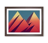 Modern Pyramids Vol.1 Abstract Framed Print | A2 Walnut Framed Wall Art | Ready to Hang | Abstract Cityscape Picture | Living Room Bedroom Lounge Office