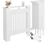Modern Radiator Cover Wall Cabinet MDF Slats Wood Top Shelf Heating Panel