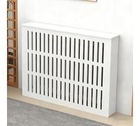 Modern Radiator Covers Shelf for Home, Vertical Louvered Grill Shelf, White Heater Covers for Standing Radiator, Easy to Install(100x80x25cm/39x32x10in)