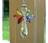 Modern Rainbow Sun Catchers,Crystal Angel Chakra Suncatcher Car Charm Pendant for Auto Rear View Mirror Hanging Decoration Crystal Ball Prism Pendant Suncatcher Wedding Home Window Ornament