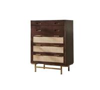 Modern Rattan Dresser Chest - Stylish Bedroom Storage Cabinet with Wide Drawers & Metal Handles Freestanding Accent Sideboard for Living Room & Bedroom nization