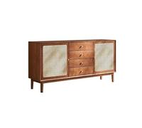 Modern Rattan Sideboard Buffet Cabinet - Stylish Wooden Storage for Living Room Kitchen & Entrance - Versatile Wall Storage Solution Perfect for Display & nization