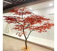 Modern Realistic Large Japanese Red Maple Large Artificial Maple Tree Landscape Tree for Home Office Living Room Floor Decor Outdoor Wedding Parties Shopping mall Decorations(1.8mx1.5m)