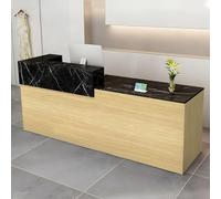 Modern Recept Counter with Lockable Der Open Shelves Width 100240cm Design for Salon Office BoutiqueVersatile Fur Solut