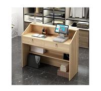 Modern Recept Desk with Cable Grommets 31.5" Front Office Desk for Home Lobby & Sk &Design for Professas