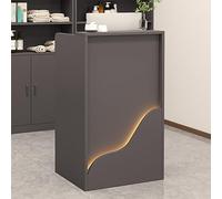 Modern Recept Desk with Counter Lockable Drer & Cable Grommet Small Front Office Recept Table for Lobby Retail Shop and Recept Room (Black)