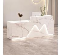 Modern Recept Desk with Keyboard Tray & Lockable Der - Welcome Table for Lobby, Beau Salon, Office, or Waiting Area