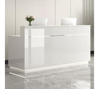 Modern Recept Desk with Lockable Der, Counter for Retail, Office, Lobby, Ele White Design, Sto Cabinet, 60 x 45 cm, Functal & Chic.
