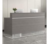 Modern Recept Desk with Lockable Der, Retail with Sto Cabinet, Ele Office & Lobby Table, White & Black h (60 x 45 cm)