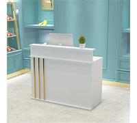 Modern Reception Counter Cashier Desk Simple White Front Desk for Clothing Stores Convenience Shops Bars & Small Businesses (70x50x100cm) Versatile Commercial Use