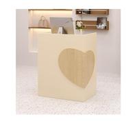 Modern Reception Counter Desk with Lockable Drawer, Stylish Front Checkout Table for Office, Beauty Salon, Retail Store - Compact 60cm/23.6in Design