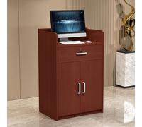 Modern Reception Counter Desk with Lockable Drawers Stylish Retail Checkout Counter for Salon & Shop Reception Front Desk Table for Professional Lobby & Office Use