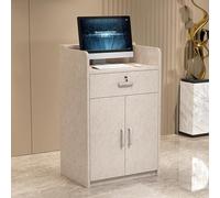 Modern Reception Counter Desk with Lockable Drawers Stylish Retail Checkout Counter Table for Salon Lobby & Shop ReceptionFront Desk for Efficient Service