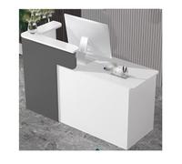 Modern Reception Counter Table with Lockable Drawers Sturdy Small Front Desk for Office & Warehouse Stylish Reception Desk to Enhance Your Workspace