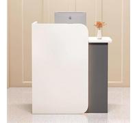 Modern Reception Counter with Cable Management - Cash Desk for Shops, Lobbies, Lounges & Offices (B, Without LED, 100x80x40 CM) - Stylish & Functional Design