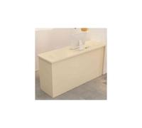 Modern Reception Counter with Drawers - Stylish Front Desk Showcase for Retail Lobby Salon & Office - Oak Finish (Apricot 80cm) - Cash Desk Unit