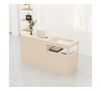Modern Reception Counter with Tempered Glass Screen - Vintage Design for Retail Stores Stylish Customer Service Desk Durable and Elegant Furniture
