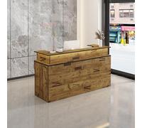 Modern Reception Desk - Compact Front Counter for Retail Checkout Stylish Customer Service Station Sleek Reception Area Furniture Versatile Standing Desk for Stores