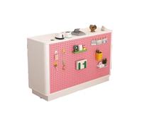 Modern Reception Desk Elegant Cashier Counter with Lockable Drawer Ideal for Salons & Offices White & Pink Finish 100 cm / 39 inches Stylish Design for Professional Spaces