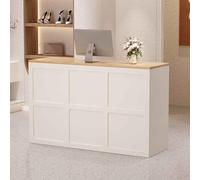 Modern Reception Desk - Elegant Space-Saving Reception Counter for Office or Salon Contemporary Design Stylish Small Welcome Table for Professional Settings