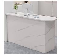 Modern Reception Desk for Checkout & Retail - Wooden Office Computer Table Stylish Welcome Counter for Reception Areas Customer Service & Business Use