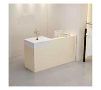 Modern Reception Desk for Office & Retail Elegant Counter Table Contemporary Reception Furniture Ergonomic Design Compact Size (L100*W50CM / L39.3*W19.6IN)