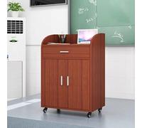 Modern Reception Desk for Salon & Office - Small Teak Reception with Drawer for Supermarkets Mini Markets Hotels - Elegant Customer Service Station