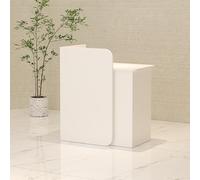 Modern Reception Desk for Small Spaces - Stylish Front Desk & Retail Checkout Counter, Cashier Station - Ideal Standing Desk for Offices & Businesses, Space-Saving Design, Professional Look