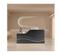 Modern Reception Desk Small Black Reception Counter for Hotels Offices and Shopping Malls120CM/47.2IN Left Side Design Stylish and Functional