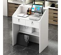 Modern Reception Desk Stylish Front Counter Retail Checkout Station for Home Office Salon and Entrance Hall - Contemporary Design for Professional Spaces