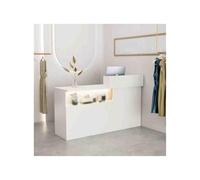 Modern Reception Desk - Stylish Office Welcome Counter with Storage, Space-Saving Design, Versatile Use, White Finish, 80CM Right Side Unit, Ideal for Offices & Waiting Areas