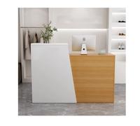 Modern Reception Desk - Stylish Walnut Checkout Counter for Salons & Clothing Stores, Left Side, 80CM (31.4IN) - Functional Design for Small Retail Spaces