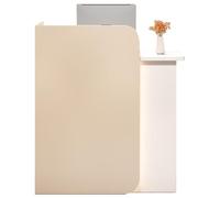 Modern Reception Desk with 2 Lockable Drawers & Built-in Lamp - Cashier Counter Table for Retail Stores Markets Hotels - Compact Standing Desk 100x45x95cm