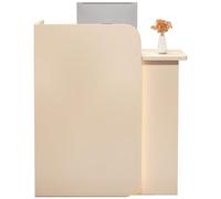 Modern Reception Desk with 2 Lockable Drawers & Lamp - Compact Cashier Counter for Retail, Supermarkets, Hotels & Convenience Stores - 80x45x95cm Customer Service Table