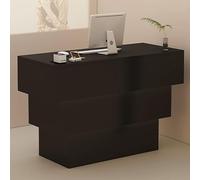 Modern Reception Desk with Cable Management Open Storage Stylish Counter for Salons and Retail Functional Reception Table Sleek Office Furniture