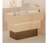 Modern Reception Desk with Cable Management Open Storage Stylish Design for Hair Salons Multicolor A 110cm/4 Perfect for Beauty and Hairdressing Spaces