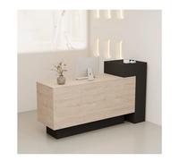 Modern Reception Desk with Counter Front and Lockable Storage Drawers for Office and Salon Use