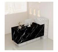 Modern Reception Desk with Counter Front and Lockable Storage Drawers for Office and Salon Use