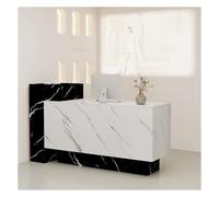 Modern Reception Desk with Counter Front and Lockable Storage Drawers for Office and Salon Use