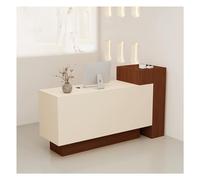 Modern Reception Desk with Counter Front and Lockable Storage Drawers for Office and Salon Use