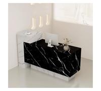 Modern Reception Desk with Counter Front and Lockable Storage Drawers for Office and Salon Use