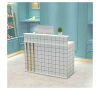 Modern Reception Desk with Counter Rectangular Checkout Counter Table for Home Office Lobby Beauty Salon - A-8 (130x50cm/51.2x19.6in)