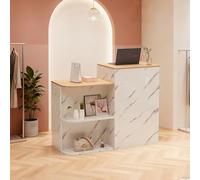 Modern Reception Desk with Display Shelf Stylish Counter for Retail Hotels Spas Barber Shops - 80x45x95cm Ideal for Lobbies and Customer Service Areas