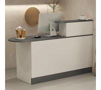 Modern Reception Desk with Double Layer Ample Storage Space Contemporary Design for Office and Lobby Use Stylish Reception Counter for Businesses