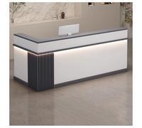 Modern Reception Desk with Drawer, Computer Workstation & Storage Cabinet, Natural Wood Finish for Home Office, Checkout, Lobby, Beauty Salon (100cm/39in)