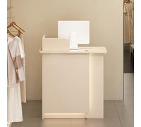 Modern Reception Desk with Drawer & Lock LED Lighted Cash Register Counter Stylish Front Desk for Hair Salons & Spas Functional & Elegant Design