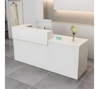 Modern Reception Desk with Drawer Storage Lockers 39-95" Front Counter for Salon Office Hotel & Retail White Right Corner Design 180x60x100cm