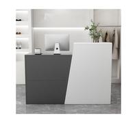 Modern Reception Desk with Drawers - Stylish Office Front Desk Checkout Counter for Retail Left Side 120CM/47.2IN Perfect for Reception Areas and Customer Service