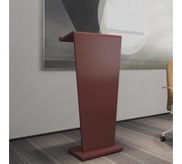 Modern Reception Desk with DrawersSolid Wood Hostess Podium Stand 114cm High Multipurpose Checkout Counter for Classroom Salon Lobby & Retail (Red A)